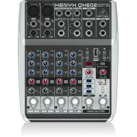 QX602MP3   XENYX CONSOLA DE 6-ENTRADAS (2-XLR)  2-BUSES, MP3,  EFECTOS KLARK TEKNIK  BEHRINGER