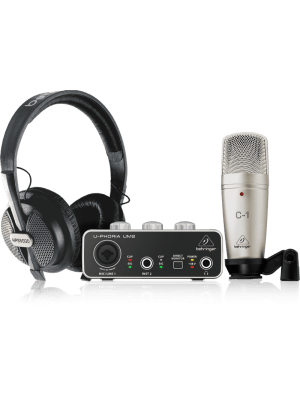 U-PHORIA STUDIO  SET DE INTERFAZ [UM2], MICROFONO [C-1] Y AUDIFONOS [HPS5000]   BEHRINGER